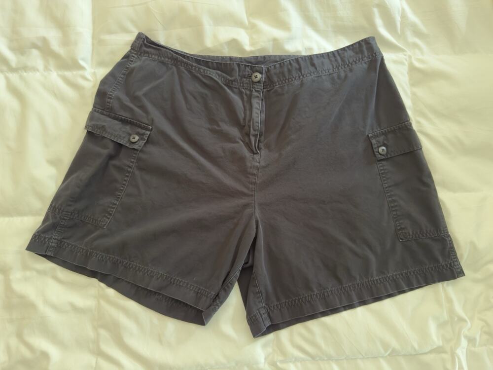 J Jill Black Vintage 100% Cotton Cargo Shorts Size 18 - Picture 1 of 7
